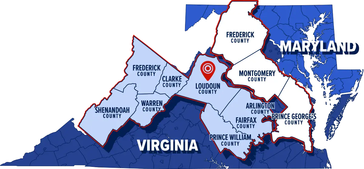 Century Termite and Pest Control Maryland and Virginia Service Area Map